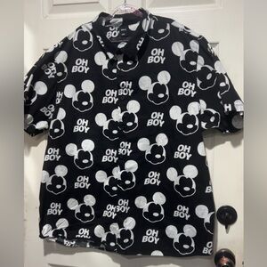 Disney Mickey Mouse black button up shirt Size XXL #disney